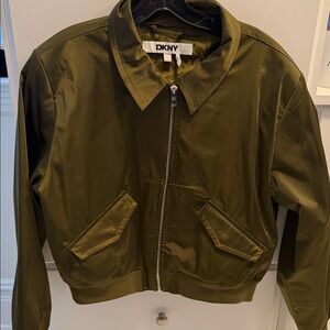 DKNY Khaki Green Zip-Up Jacket